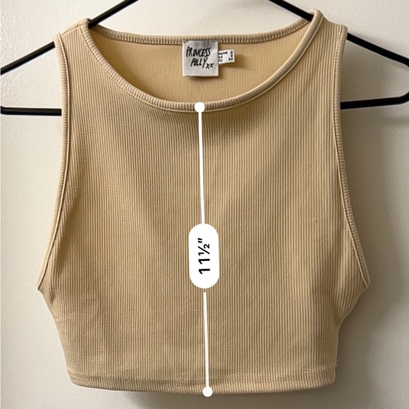 Princess Polly Light Beige/Cream crop top size 2 - Picture 3 of 7